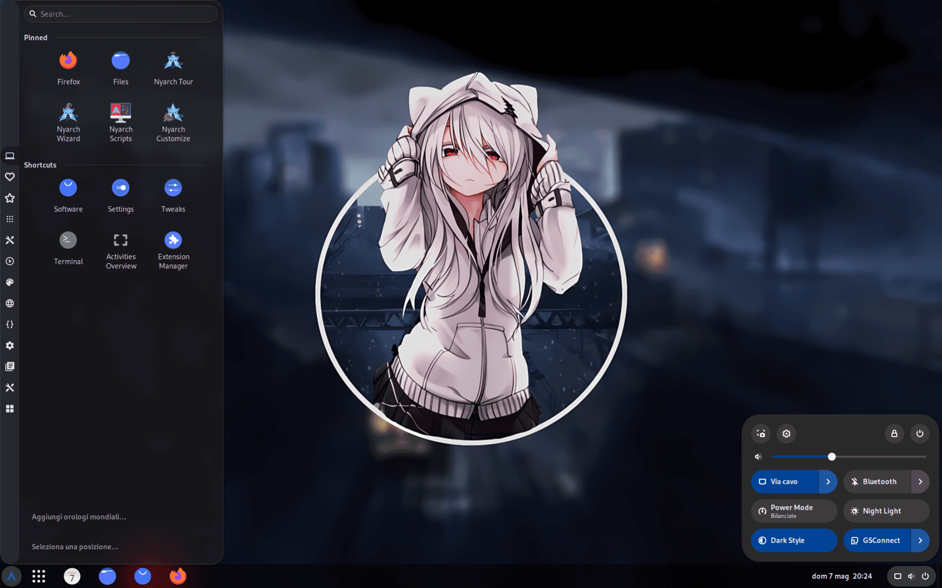 Nyarch Linux desktop preview